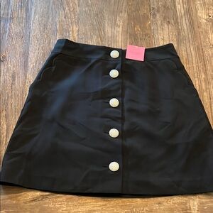 Kate Spade Black Button-Front Skirt NWT